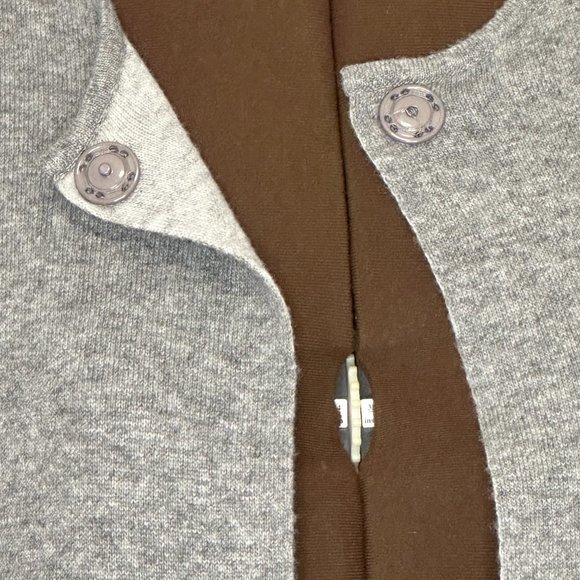 NWT Grey Hip Length Wool Blend Knit Cardigan with Faux Fur Pockets - Picture 3 of 5